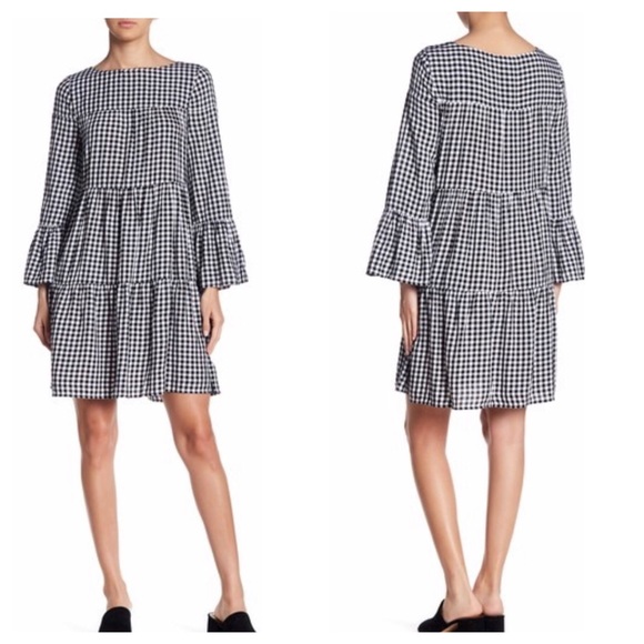 beachlunchlounge Dresses & Skirts - Beachlunchlounge-Gianna Gingham Bell Sleeve In SP beachlunchlounge Dresses & Skirts - Beachlunchlounge-Gianna Gingham Bell Sleeve In SP